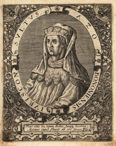 Azo av Bologna, fl. 1150–1230, italiensk jurist. av Theodore de Bry