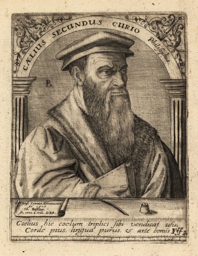 Caelius Secondo Curione , italiensk humanist. av Theodore de Bry