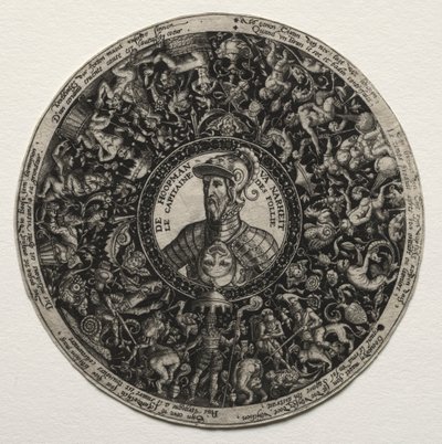 Design for et fat med medaljonger, ca. 1558. av Theodore de Bry