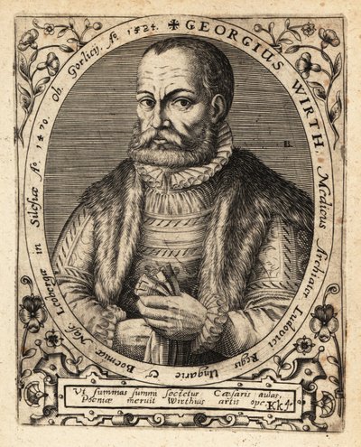 George Wirth , tysk lege, født i Gorlice 1424. av Theodore de Bry