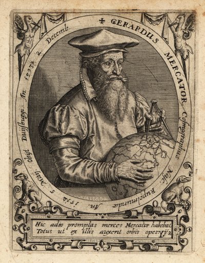 Gerardus Mercator, geograf. av Theodore de Bry