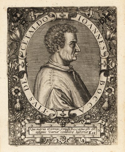 Giovanni Boccaccio , italiensk forfatter. av Theodore de Bry
