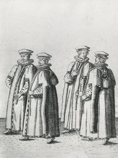 Kjøpmenn i begravelsen til Sir Philip Sidney på vei til St. Pauls Cathedral, 1587 av Theodore de Bry