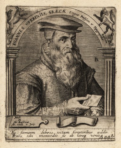 Hans Herbst, sveitsisk humanistisk trykker. av Theodore de Bry