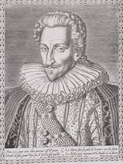 Henri IV (1553-1610) som konge av Navarra, 1589 av Theodore de Bry