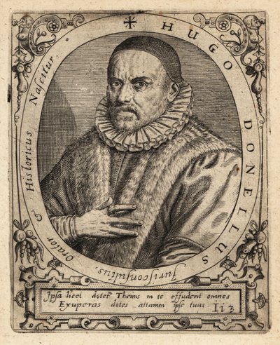 Hugues Doneau, fransk jusprofessor. av Theodore de Bry