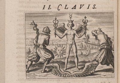 Illustrasjon for Tripus Avrevs, det vil si tre avhandlinger av utvalgte kjemikere.., 1618 av Theodore de Bry