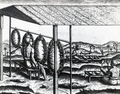 Javanesiske musikkinstrumenter, av Theodor de Bry (1528-1598), gravering av Theodore de Bry