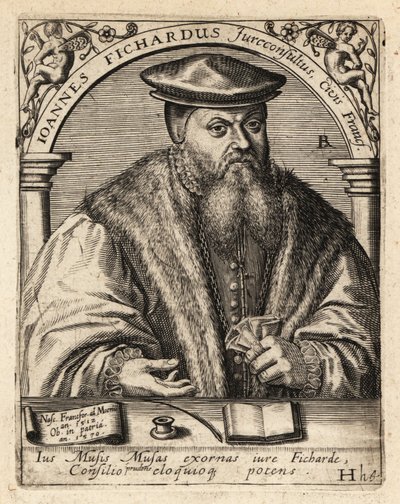 Johann von Fichard , tysk jurist av Theodore de Bry