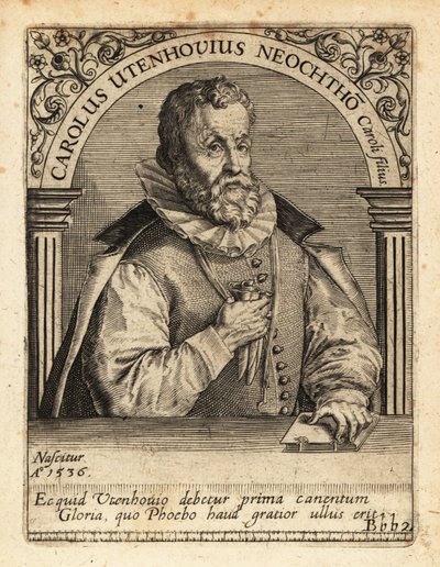 Karl von Utenhove , flamsk lærd og poet. av Theodore de Bry