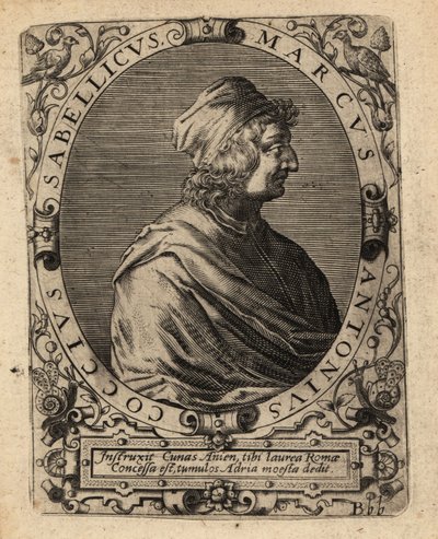 Marcus Antonius Coccius Sabellicus , italiensk lærd. av Theodore de Bry