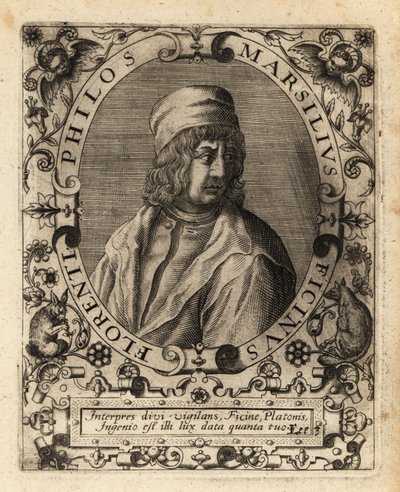 Marsilio Ficino , italiensk lærd. av Theodore de Bry