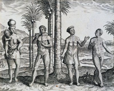 Innfødt Etiopia, fra arbeidet India Orientalis gravering av Theodor de Bry (1528-1598), Afrika av Theodore de Bry
