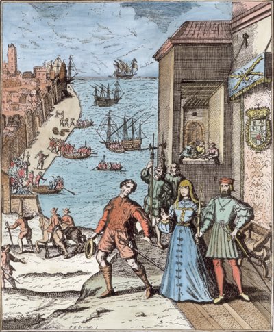 Avskjed av Columbus med Ferdinand og Isabella, fra 