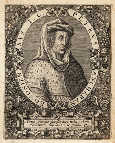 Peter av Ancarano, ca. 1333-1416, italiensk jurist. av Theodore de Bry