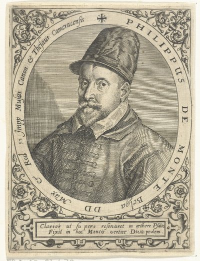 Portrett av komponisten Philippe de Monte (1521-1603) av Theodore de Bry