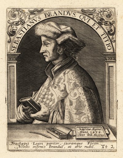 Sebastian Brant, tysk humanist og satiriker. av Theodore de Bry