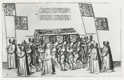 Begravelsen til Sir Philip Sidney på vei til St. Pauls Cathedral, 1587 av Theodore de Bry