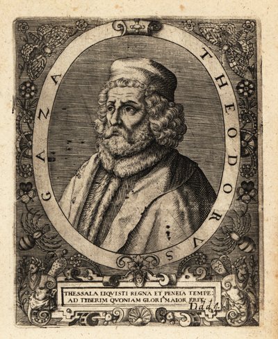 Theodore Gazis , gresk humanist. av Theodore de Bry