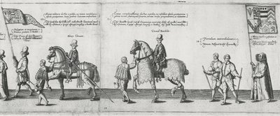 Yeomen innleder begravelsen til Sir Philip Sidney på vei til St. Pauls Cathedral, 1587 av Theodore de Bry