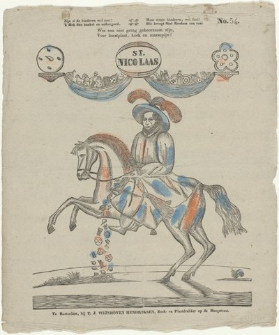 St. / Nicolaas (tittel på objekt) av Theodorus Johannes Wijnhoven Hendriksen