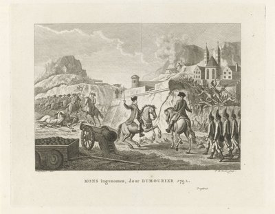 Erobringen av Mons, 1792 Mons tatt, av Dumourier 1792 (tittel på objekt) av Theodorus de Roode