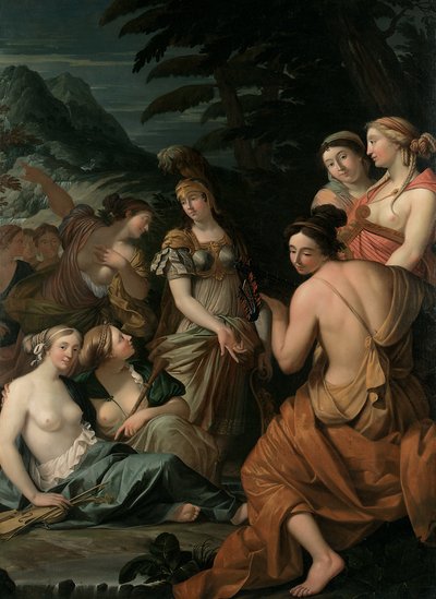 Minerva og musene på Mount Helicon, 1675 av Theodorus van der Schuer