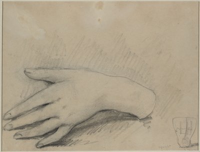 Studie av en kvinnes hånd (verso) av Theodule Ribot