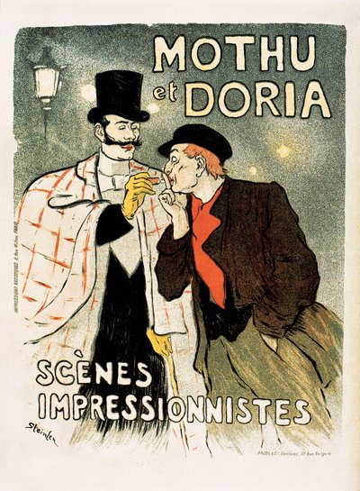 Annonseplakat for sangerne Mothu & Doria av Théophile Alexandre Steinlen