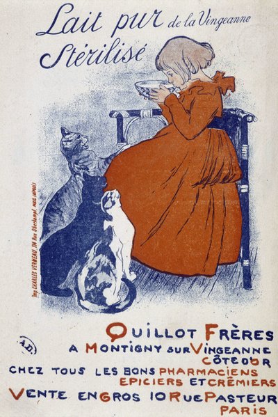 Reklameplakat for Vingeonnes rene melk - av Steinlen av Théophile Alexandre Steinlen