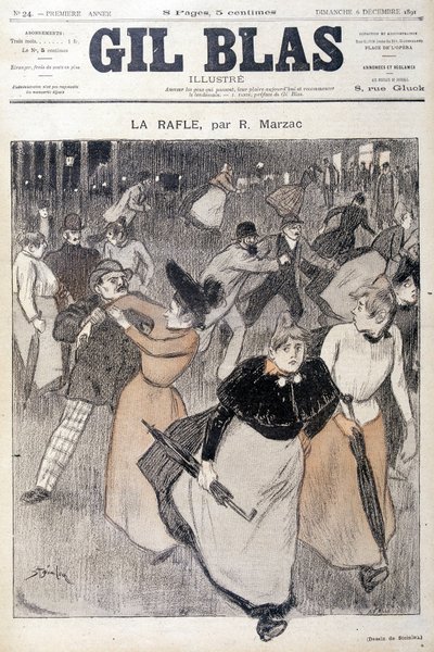 Tegning av Steinlen i Gil Blas, 6.12.1891. av Théophile Alexandre Steinlen