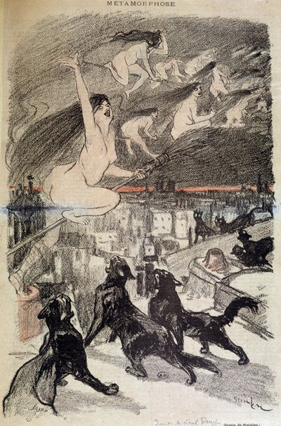 Metamorfose av katter til hekser - av Steinlen av Théophile Alexandre Steinlen