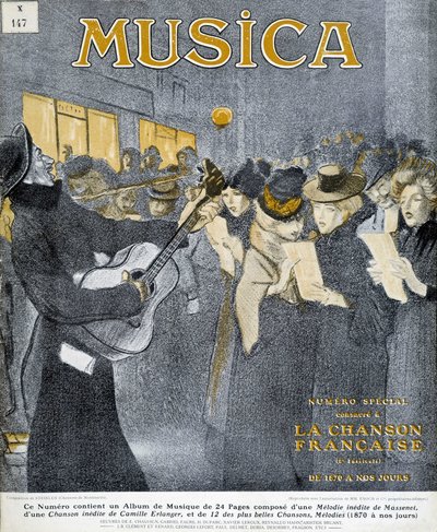 Nattfester i Montmartre. Forside av Steinlen for magasinet "" Music"" fra november 1908. av Théophile Alexandre Steinlen