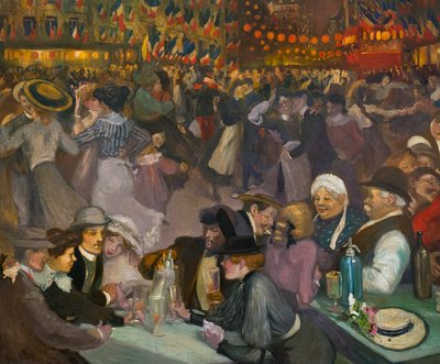 Bastilledagen-dansen (14. juli) - Alexandre Theophile Steinlen (1859-1923) - detalj av "" Bal du 14 juillet" av Théophile Alexandre Steinlen