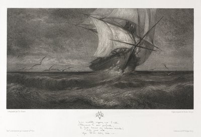 Fantomskipet, eller på bølgene, 1872. av Theophile Narcisse Chauvel