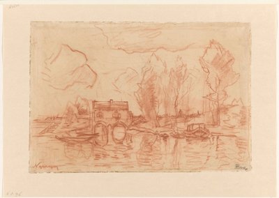 Landskap nær Nijmegen av Theophile de Bock