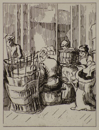 Menn og kvinner med kurver, 1900-tallet (etsing) av Therese Lessore