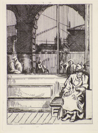Gammel kvinne, 1900-tallet (radering) av Therese Lessore