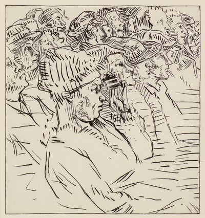 Teaterpublikum, 1900-tallet (radering) av Therese Lessore