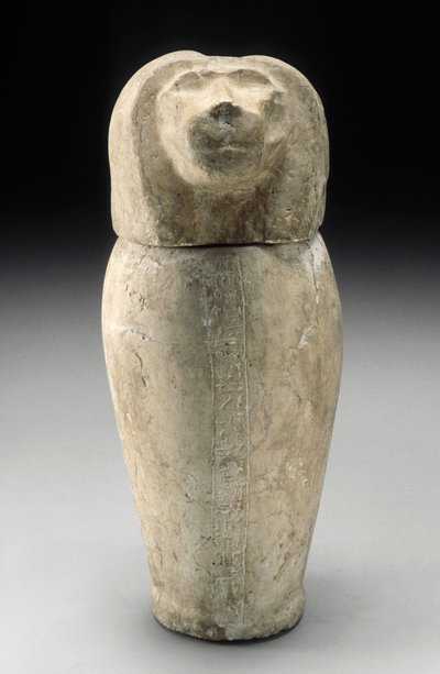 Canopic Krukke med Cynocephalus-hode (kalkstein) av Third Intermediate Period Egyptian