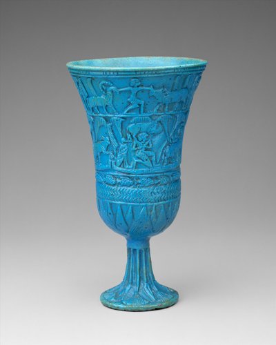 Lotiform kalk, ca. 945–664 f.Kr. (fajanse) av Third Intermediate Period Egyptian