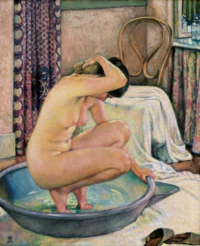 "Naken i et basseng" av Théo van Rysselberghe