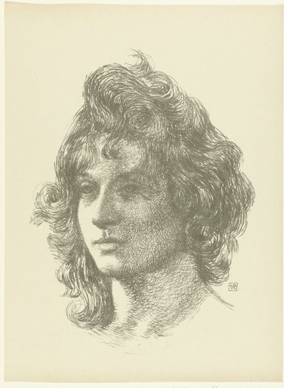 Portret av en ung kvinne Studie av en ung kvinnes hode The Trial (serietittel) av Théo van Rysselberghe