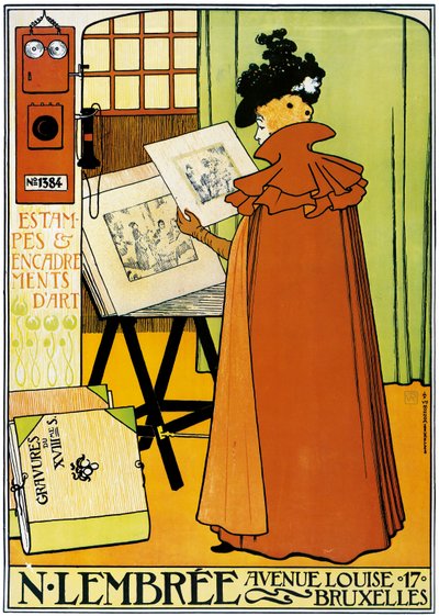 Reklameplakat for kunstforhandleren Lembree i Brussel av Théo van Rysselberghe