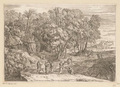 Arkadisk landskap med Kristus og den kanaaneiske kvinnen Suite de Paysages (serietittel) av Théodore
