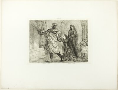 Borte!, plate 7 (akt 3, scene 4) fra Othello av Théodore Chassériau