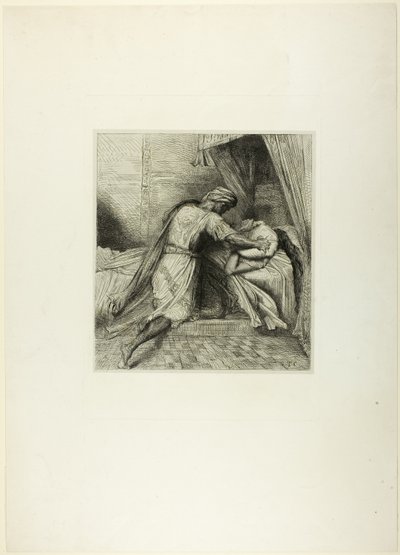 Han kveler henne, tallerken tretten fra Othello av Théodore Chassériau