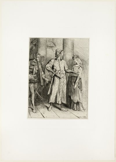 Ærlig Iago, min Desdemona må jeg overlate til deg, tallerken fire fra Othello av Théodore Chassériau