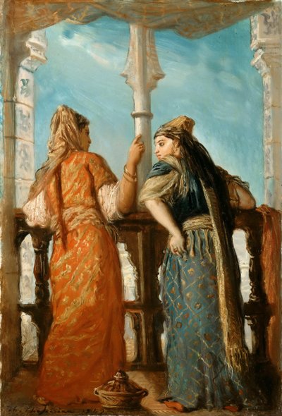 Jødiske kvinner på balkongen, Alger, 1849. av Théodore Chassériau