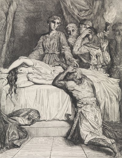 Åh! Åh! Å!: plate 14 fra Othello Act 5, Scene 2, etset 1844, r..., etset 1844, gjengitt 1900. av Théodore Chassériau